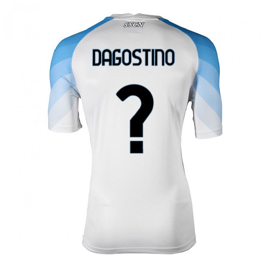 Kandiny Enfant Maillot Giuseppe Dagostino #0 Blanc Bleu Ciel Tenues Extérieur 2022/23 T-shirt
