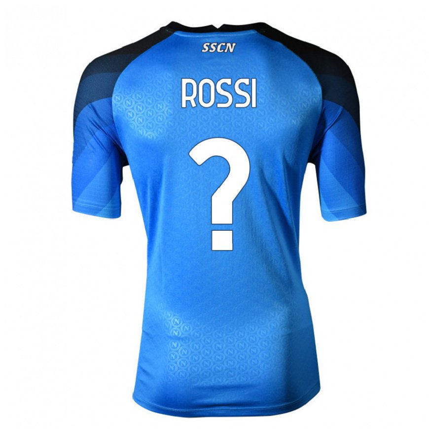 Kandiny Homme Maillot Francesco Rossi #0 Bleu Foncé Gris Tenues Domicile 2022/23 T-shirt