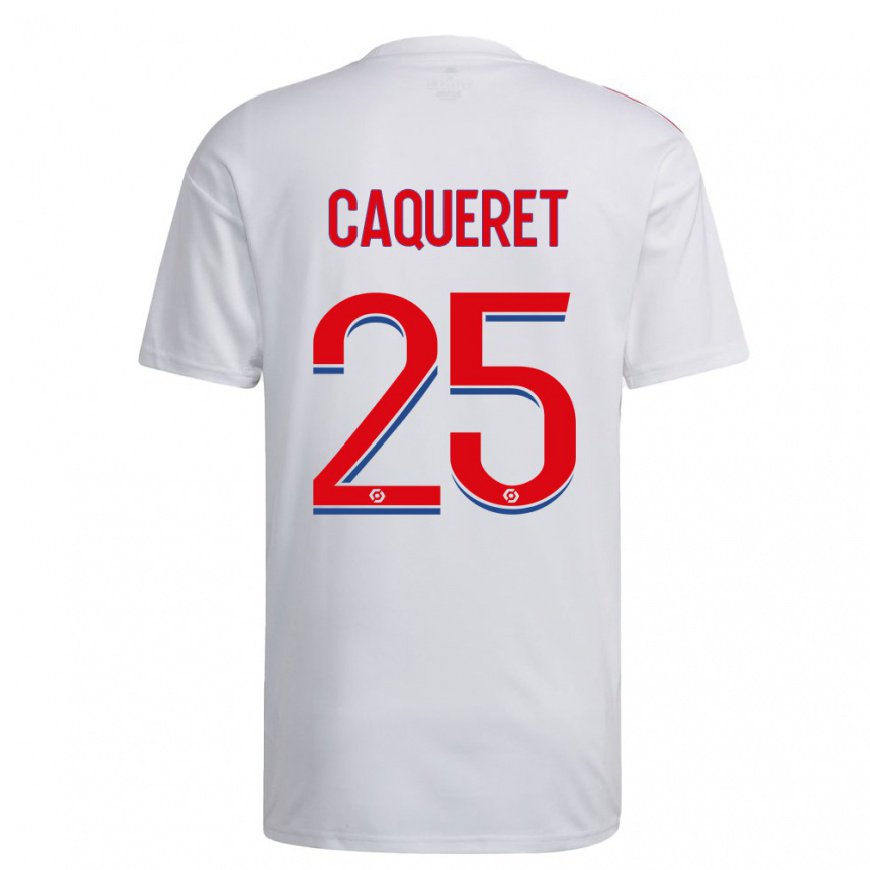 Kandiny Homme Maillot Maxence Caqueret #25 Blanc Bleu Rouge Tenues Domicile 2022/23 T-shirt