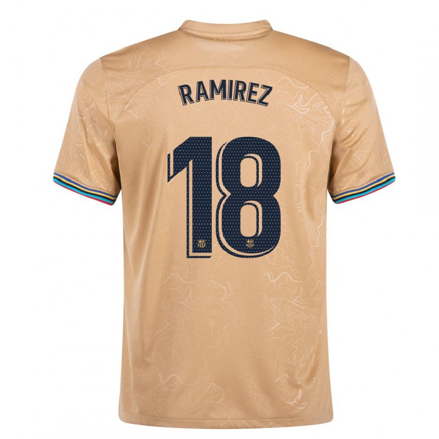 Kandiny Homme Maillot Emma Ramirez #18 Or Tenues Extérieur 2022/23 T-Shirt
