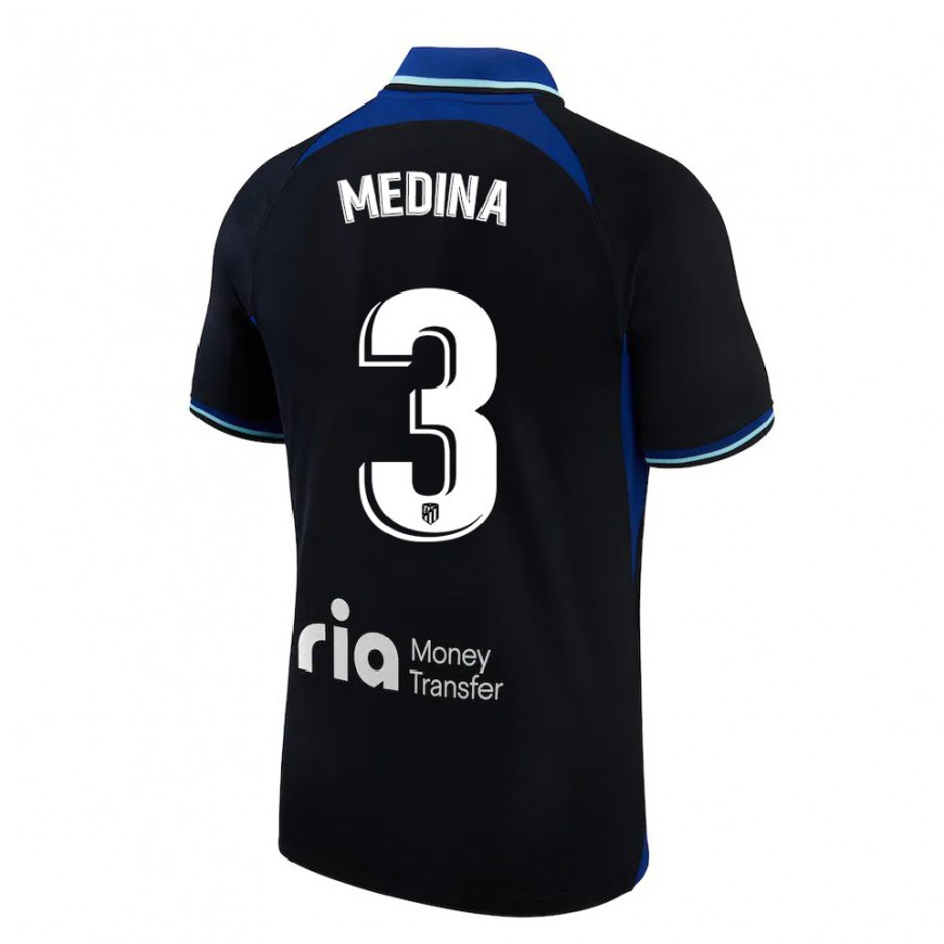 Kandiny Homme Maillot Andrea Medina #3 Noir Blanc Bleu Tenues Extérieur 2022/23 T-Shirt
