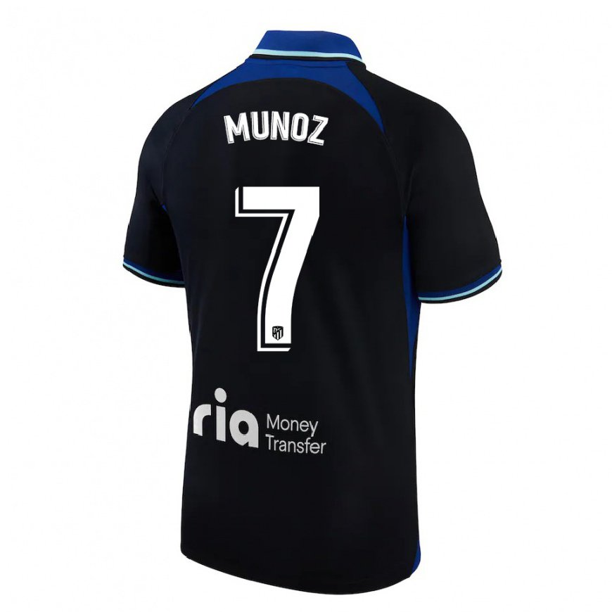 Kandiny Homme Maillot Joaquin Munoz #7 Noir Blanc Bleu Tenues Extérieur 2022/23 T-Shirt