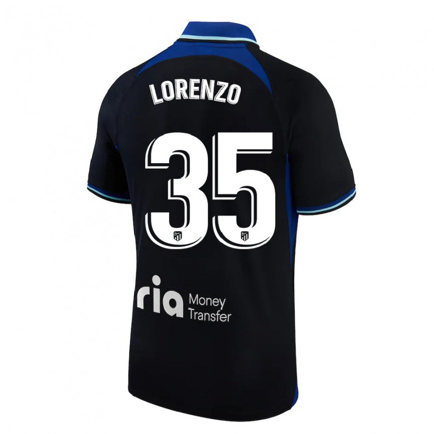 Kandiny Homme Maillot Diego Lorenzo #35 Noir Blanc Bleu Tenues Extérieur 2022/23 T-Shirt