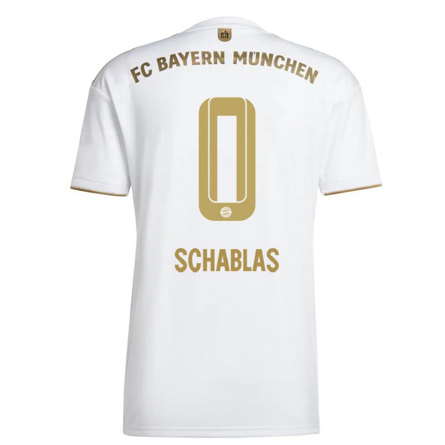 Kandiny Homme Maillot Matteo Schablas #0 Blanc Or Tenues Extérieur 2022/23 T-shirt