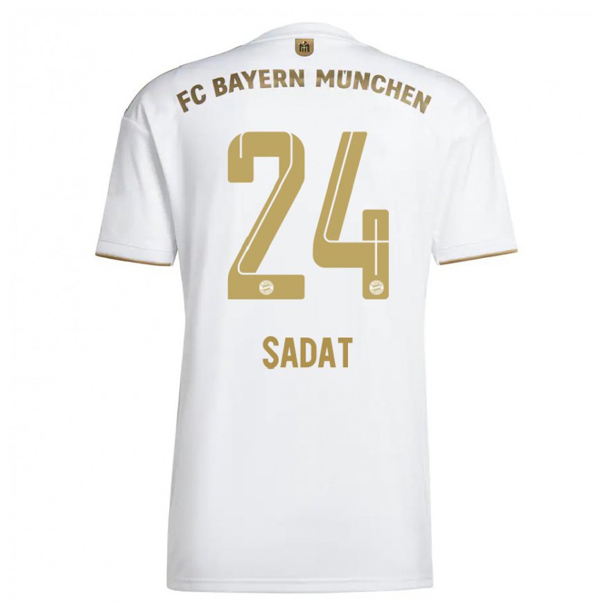Kandiny Homme Maillot Mudaser Sadat #24 Blanc Or Tenues Extérieur 2022/23 T-Shirt
