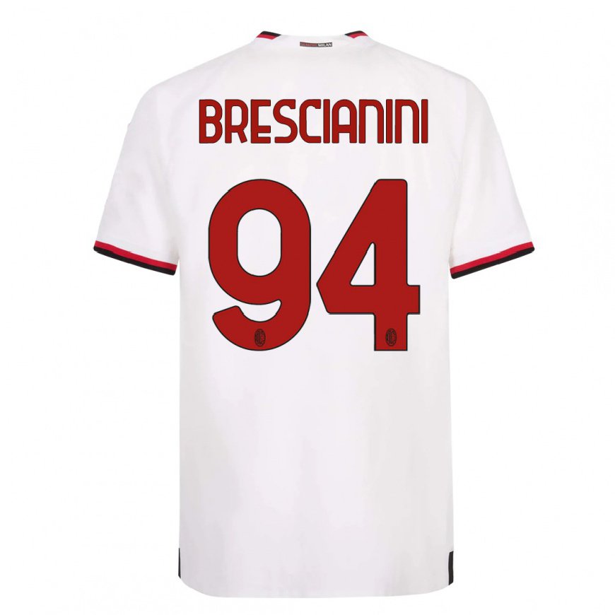 Kandiny Homme Maillot Marco Brescianini #94 Blanc Rouge Tenues Extérieur 2022/23 T-Shirt