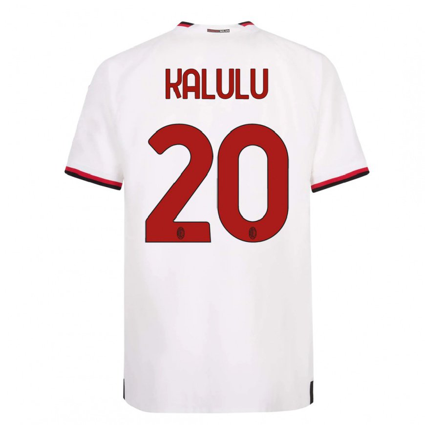 Kandiny Homme Maillot Pierre Kalulu #20 Blanc Rouge Tenues Extérieur 2022/23 T-Shirt