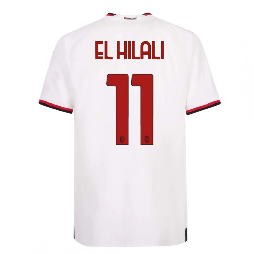Kandiny Homme Maillot Youns El Hilali #11 Blanc Rouge Tenues Extérieur 2022/23 T-Shirt