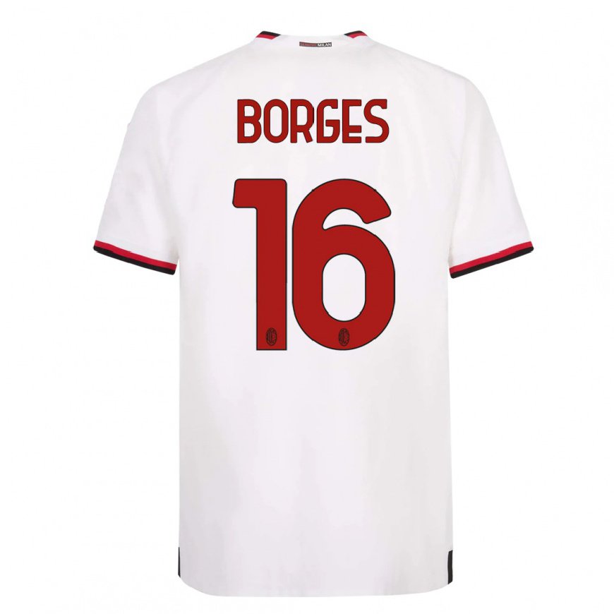 Kandiny Homme Maillot Lenny Borges #16 Blanc Rouge Tenues Extérieur 2022/23 T-Shirt