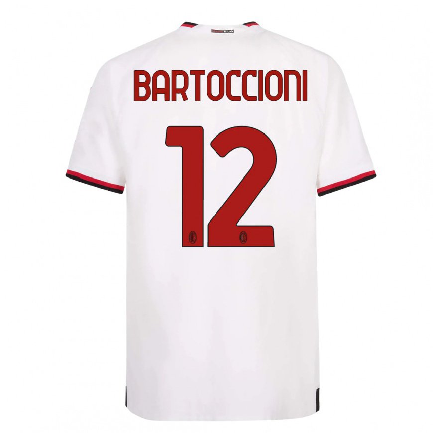 Kandiny Homme Maillot Andrea Bartoccioni #12 Blanc Rouge Tenues Extérieur 2022/23 T-Shirt