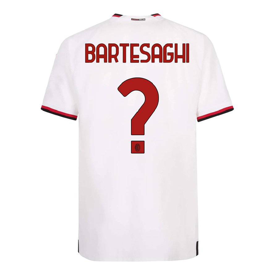 Kandiny Homme Maillot Davide Bartesaghi #0 Blanc Rouge Tenues Extérieur 2022/23 T-Shirt