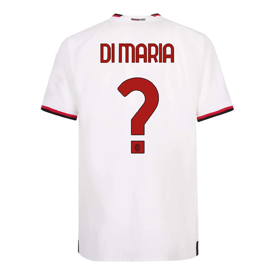 Kandiny Homme Maillot Alessandro Di Maria #0 Blanc Rouge Tenues Extérieur 2022/23 T-Shirt