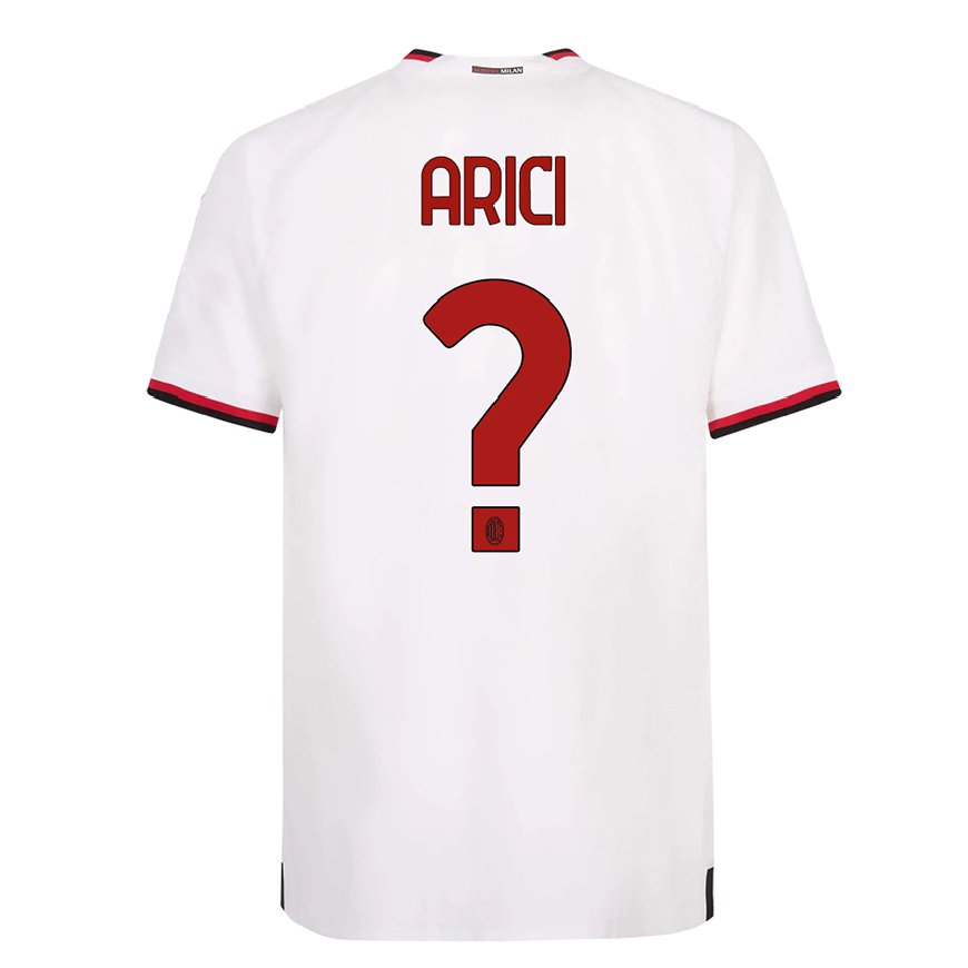 Kandiny Homme Maillot Alberto Arici #0 Blanc Rouge Tenues Extérieur 2022/23 T-Shirt