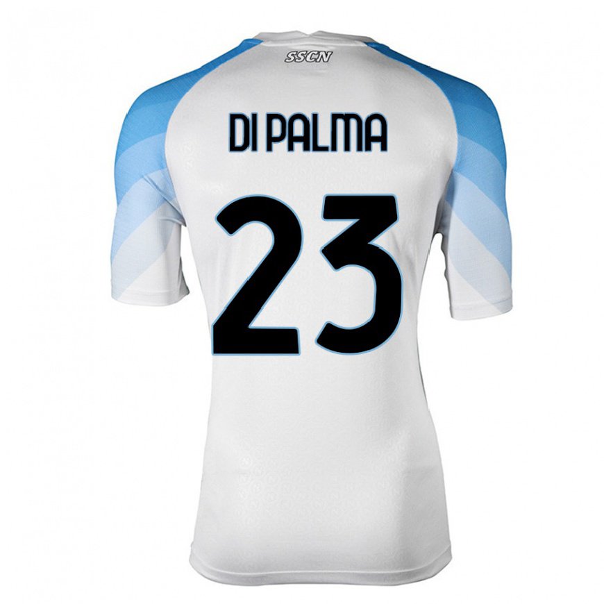 Kandiny Homme Maillot Manuel Di Palma #23 Blanc Bleu Ciel Tenues Extérieur 2022/23 T-Shirt