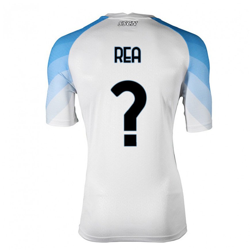 Kandiny Homme Maillot Roberto Rea #0 Blanc Bleu Ciel Tenues Extérieur 2022/23 T-Shirt