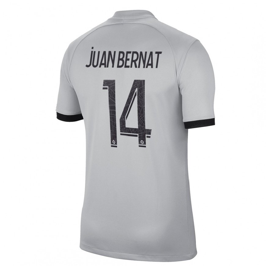 Kandiny Homme Maillot Juan Bernat #14 Gris Tenues Extérieur 2022/23 T-Shirt