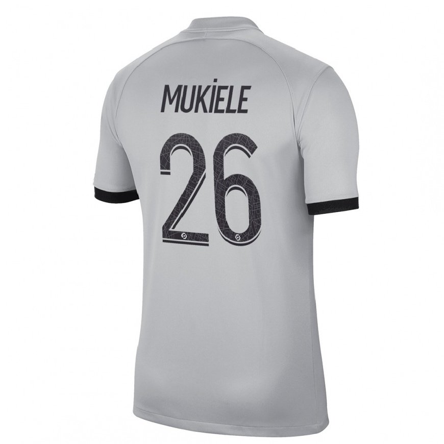 Kandiny Homme Maillot Nordi Mukiele #26 Gris Tenues Extérieur 2022/23 T-Shirt