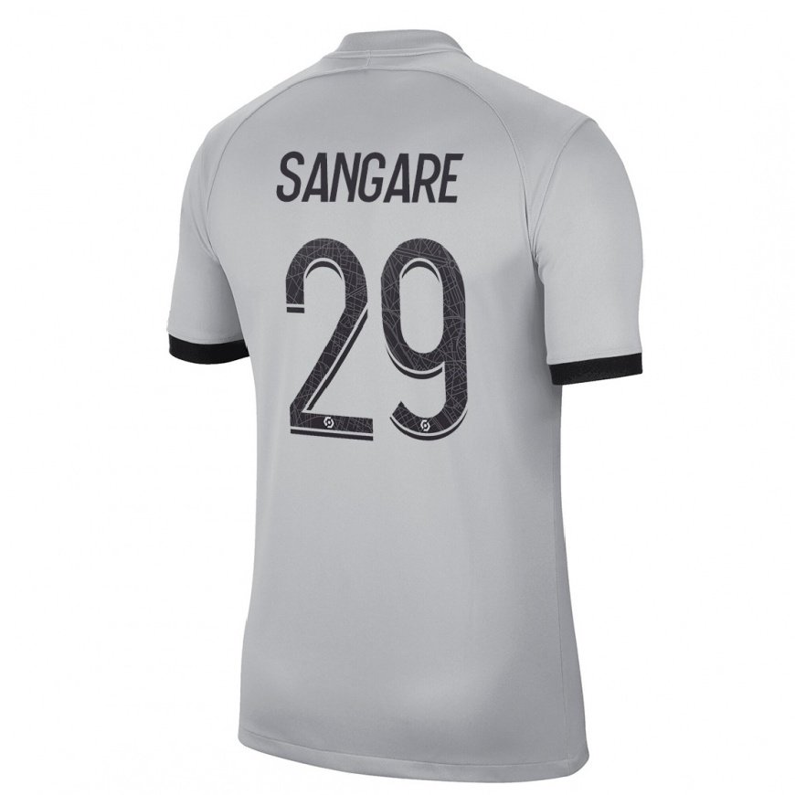 Kandiny Homme Maillot Hawa Sangare #29 Gris Tenues Extérieur 2022/23 T-Shirt