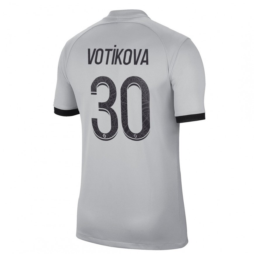 Kandiny Homme Maillot Barbora Votikova #30 Gris Tenues Extérieur 2022/23 T-Shirt