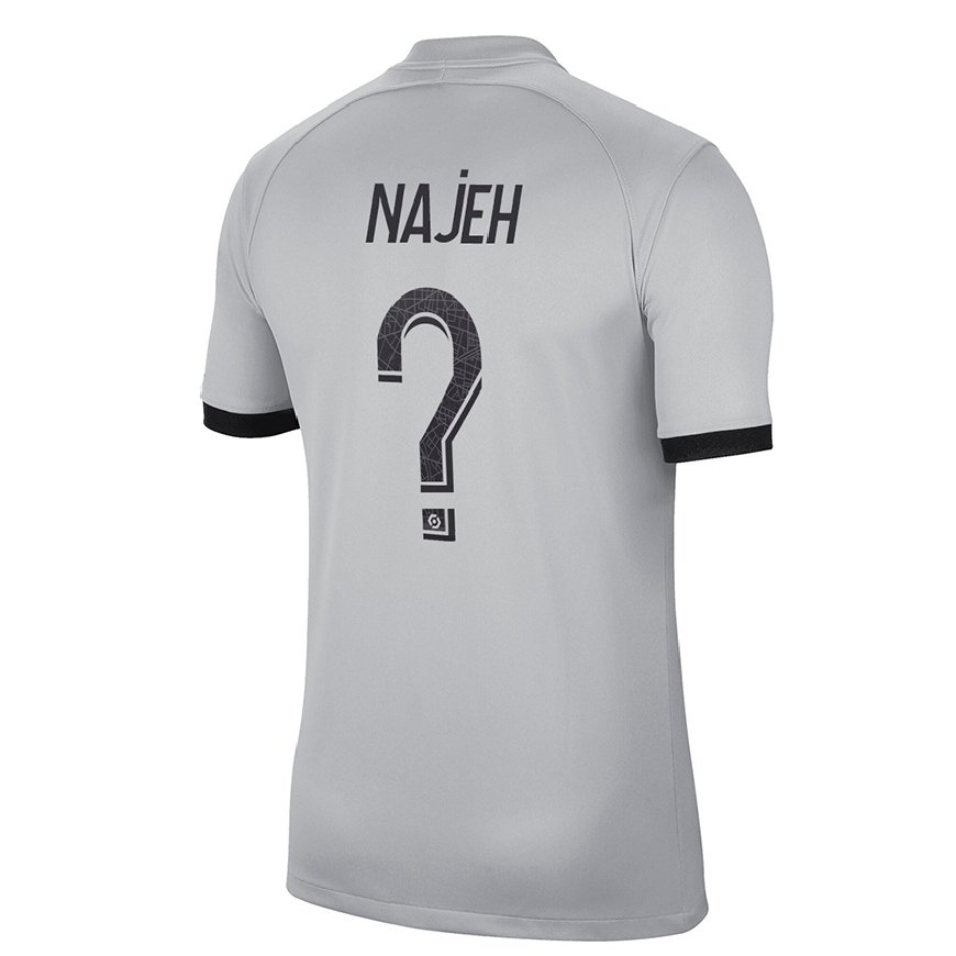 Kandiny Homme Maillot Kais Najeh #0 Gris Tenues Extérieur 2022/23 T-Shirt