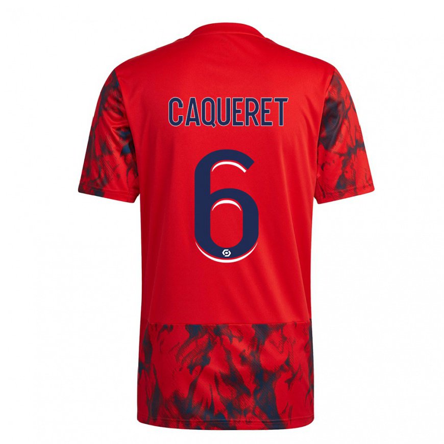 Kandiny Homme Maillot Maxence Caqueret #6 Espace Rouge Tenues Extérieur 2022/23 T-Shirt