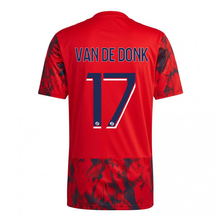 Kandiny Homme Maillot Danielle van de Donk #17 Espace Rouge Tenues Extérieur 2022/23 T-Shirt