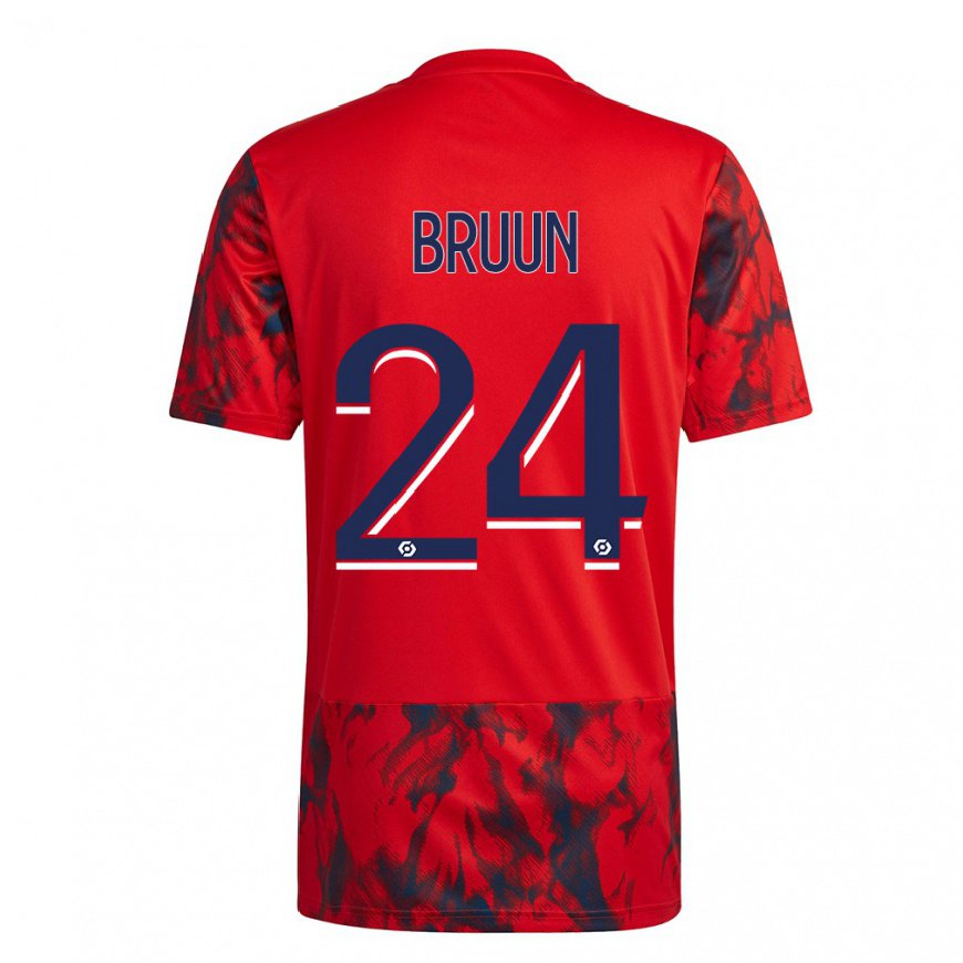 Kandiny Homme Maillot Signe Bruun #24 Espace Rouge Tenues Extérieur 2022/23 T-Shirt