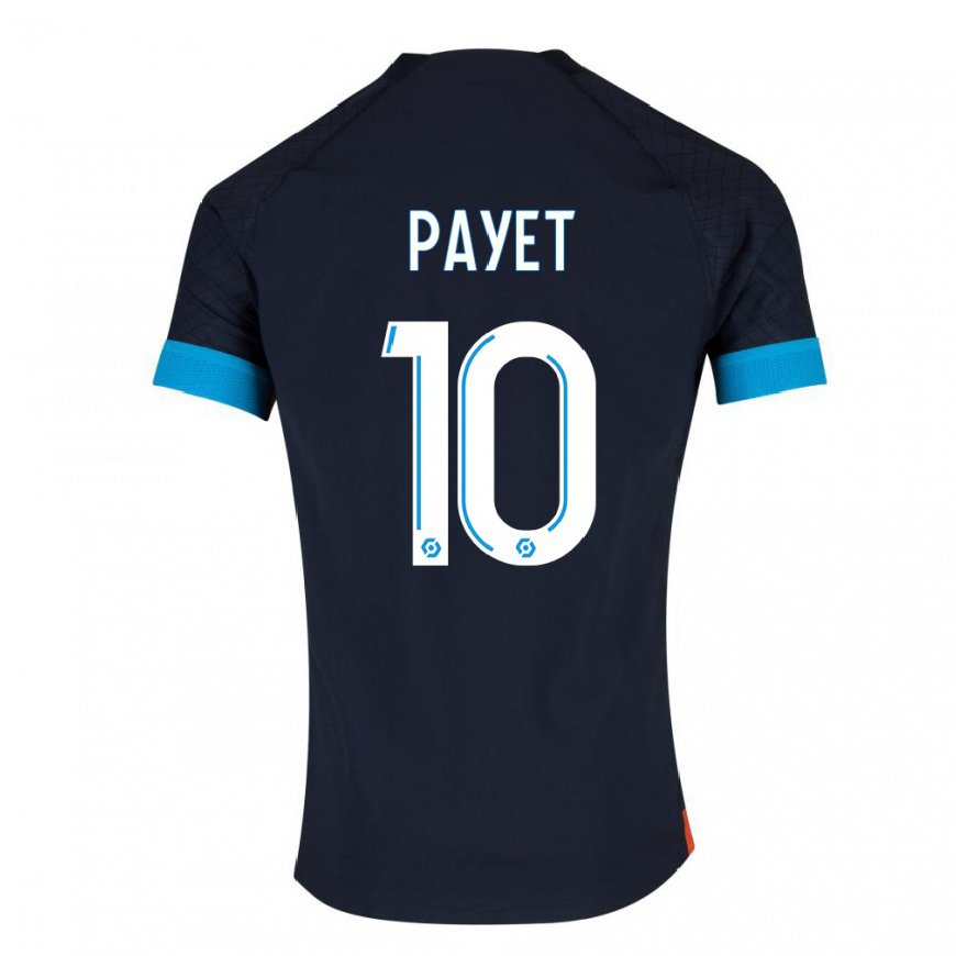 Kandiny Homme Maillot Dimitri Payet #10 Olympique Noir Tenues Extérieur 2022/23 T-Shirt