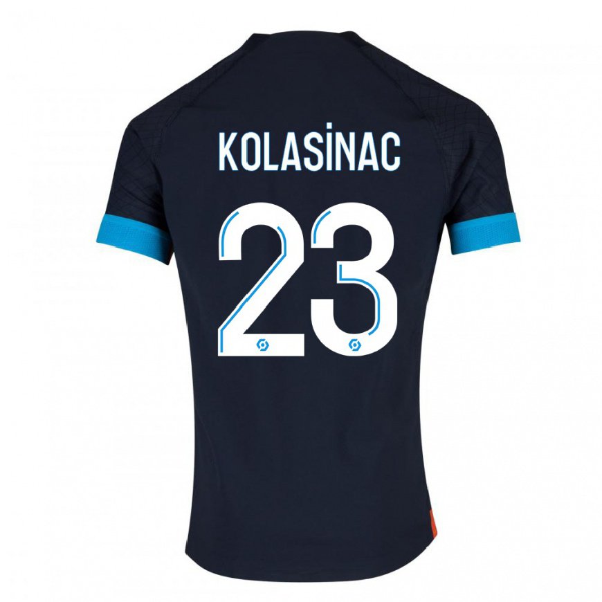 Kandiny Homme Maillot Sead Kolasinac #23 Olympique Noir Tenues Extérieur 2022/23 T-Shirt