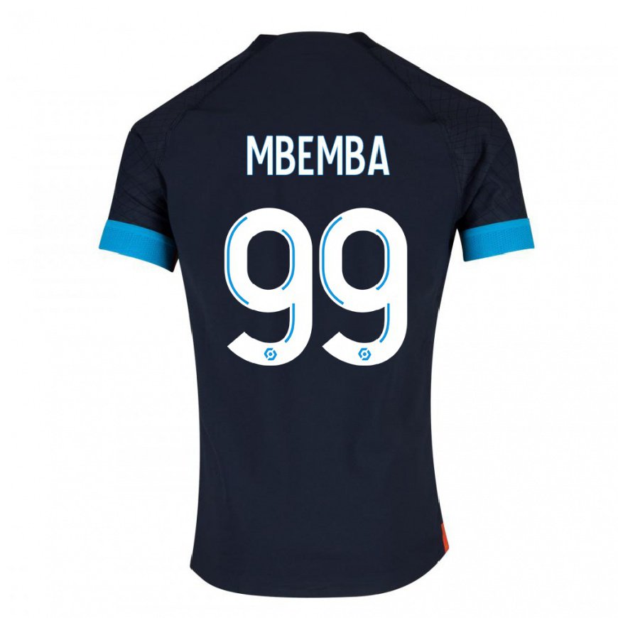 Kandiny Homme Maillot Chancel Mbemba #99 Olympique Noir Tenues Extérieur 2022/23 T-Shirt