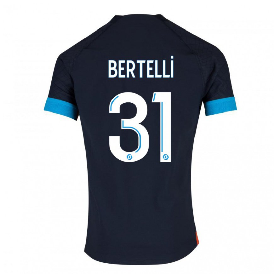 Kandiny Homme Maillot Ugo Bertelli #31 Olympique Noir Tenues Extérieur 2022/23 T-Shirt