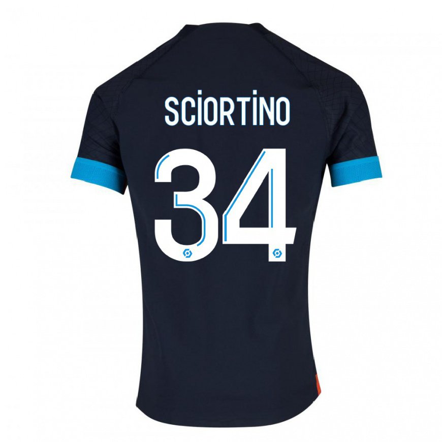 Kandiny Homme Maillot Paolo Sciortino #34 Olympique Noir Tenues Extérieur 2022/23 T-Shirt