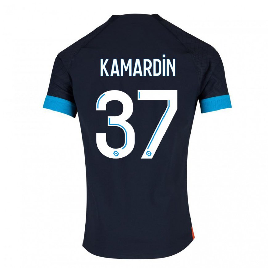 Kandiny Homme Maillot Aaron Kamardin #37 Olympique Noir Tenues Extérieur 2022/23 T-Shirt
