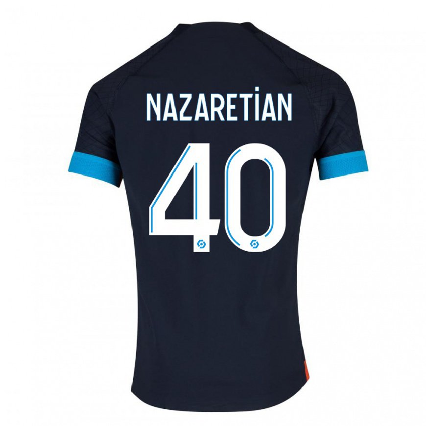 Kandiny Homme Maillot Manuel Nazaretian #40 Olympique Noir Tenues Extérieur 2022/23 T-Shirt