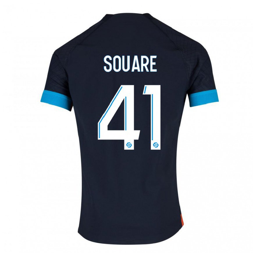 Kandiny Homme Maillot Cheick Souare #41 Olympique Noir Tenues Extérieur 2022/23 T-Shirt