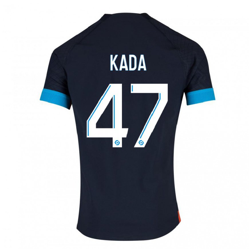 Kandiny Homme Maillot Joakim Kada #47 Olympique Noir Tenues Extérieur 2022/23 T-Shirt