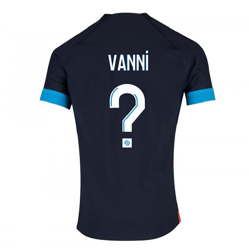 Kandiny Homme Maillot Fabio Vanni #0 Olympique Noir Tenues Extérieur 2022/23 T-Shirt