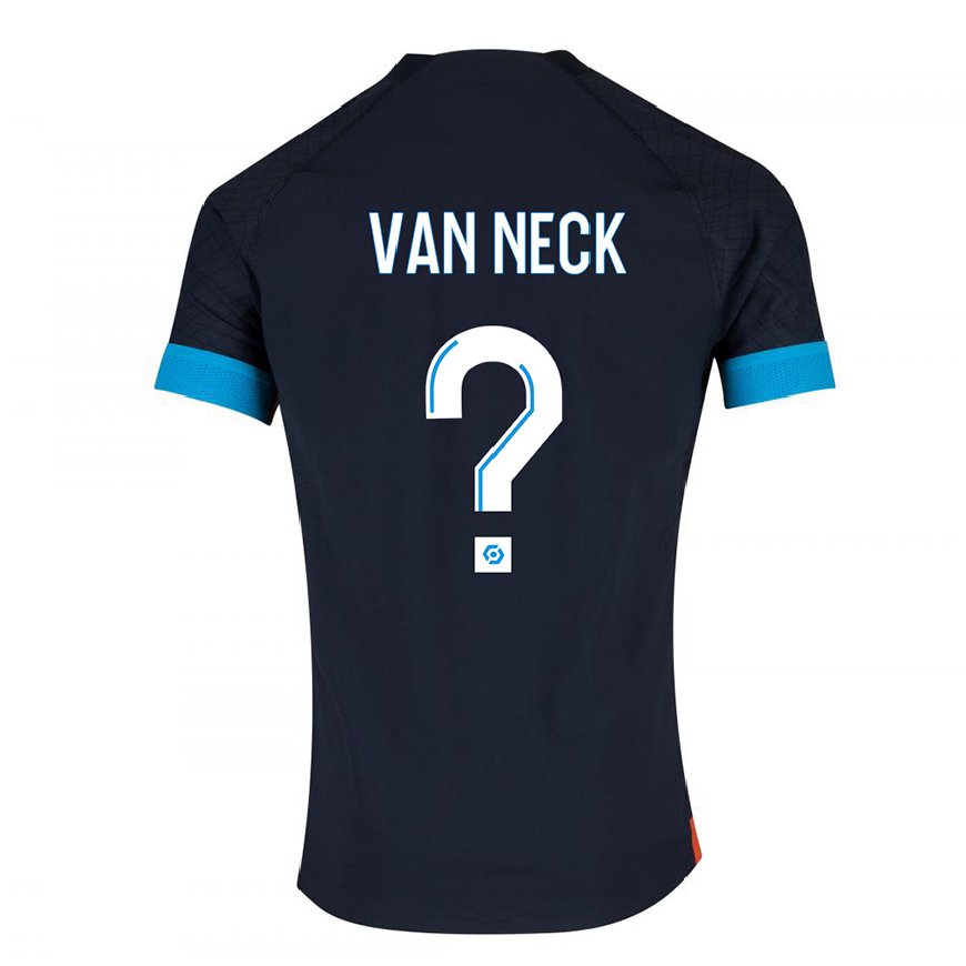 Kandiny Homme Maillot Jelle van Neck #0 Olympique Noir Tenues Extérieur 2022/23 T-Shirt