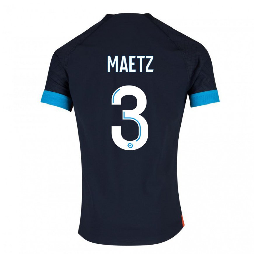 Kandiny Homme Maillot Agathe Maetz #3 Olympique Noir Tenues Extérieur 2022/23 T-Shirt