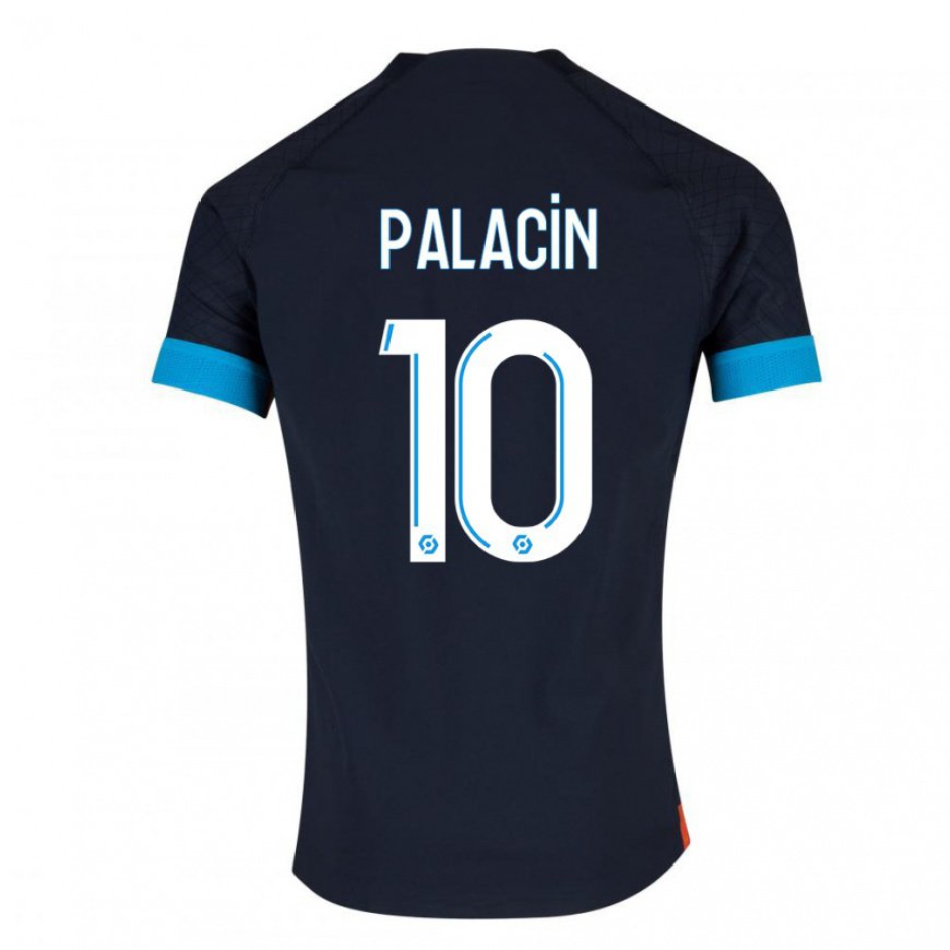 Kandiny Homme Maillot Sara Palacin #10 Olympique Noir Tenues Extérieur 2022/23 T-Shirt