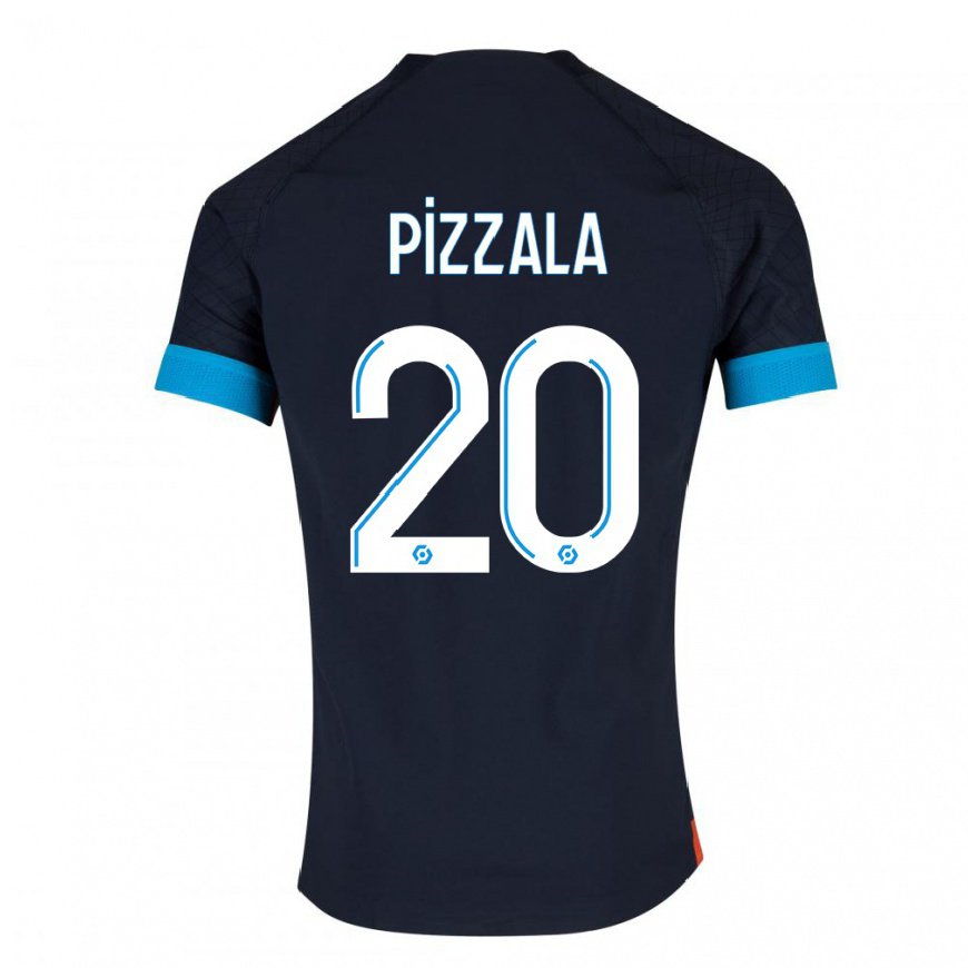 Kandiny Homme Maillot Caroline Pizzala #20 Olympique Noir Tenues Extérieur 2022/23 T-Shirt