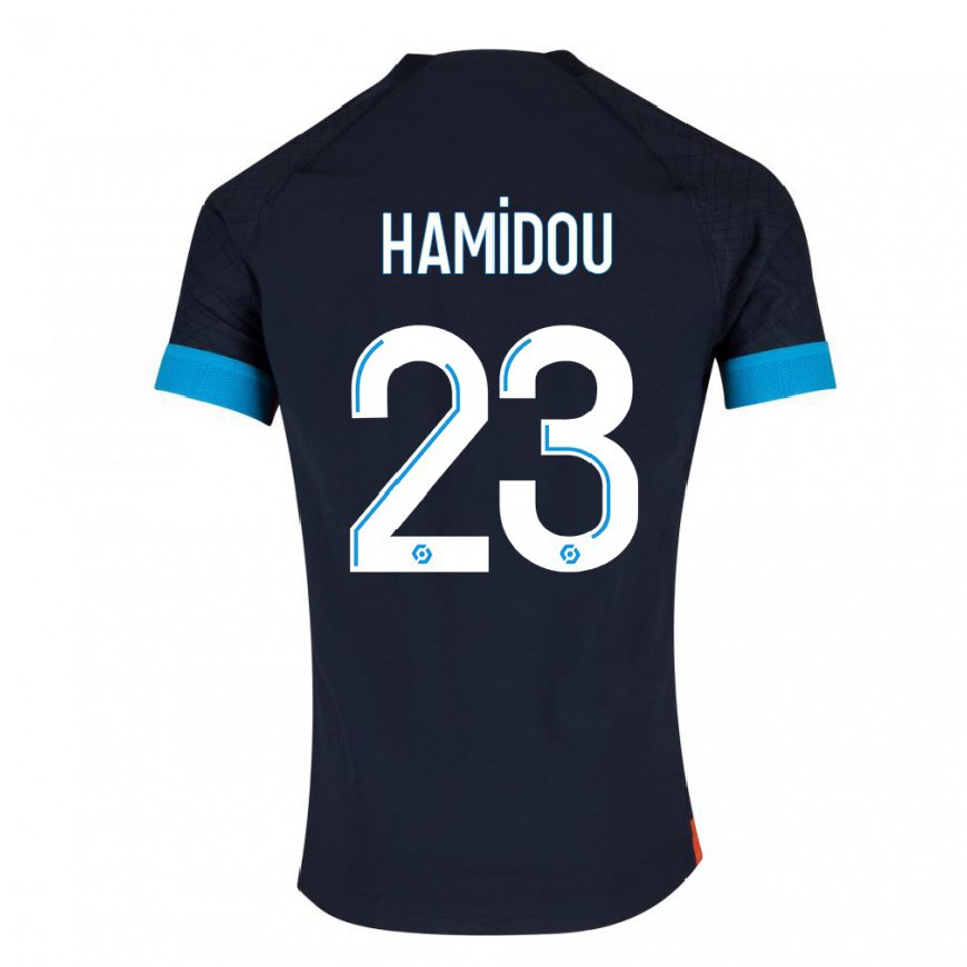 Kandiny Homme Maillot Jamila Hamidou #23 Olympique Noir Tenues Extérieur 2022/23 T-Shirt