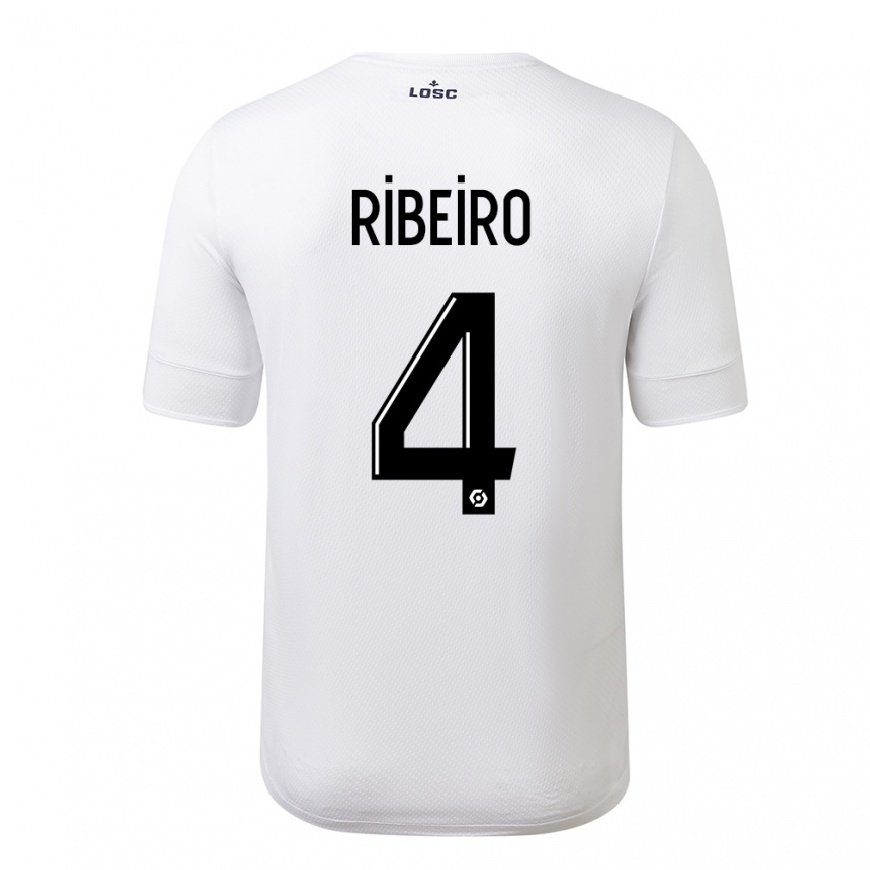 Kandiny Homme Maillot Alexsandro Ribeiro #4 Blanc Cramoisi Tenues Extérieur 2022/23 T-Shirt