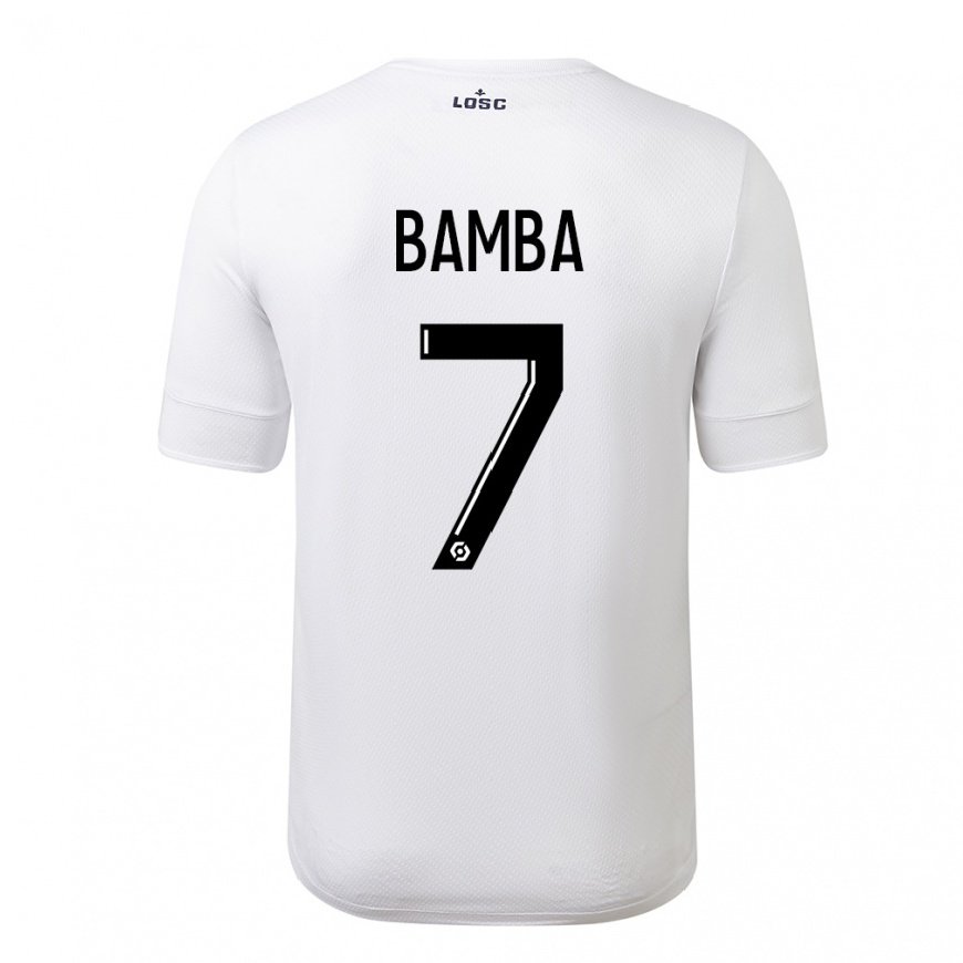 Kandiny Homme Maillot Jonathan Bamba #7 Blanc Cramoisi Tenues Extérieur 2022/23 T-Shirt