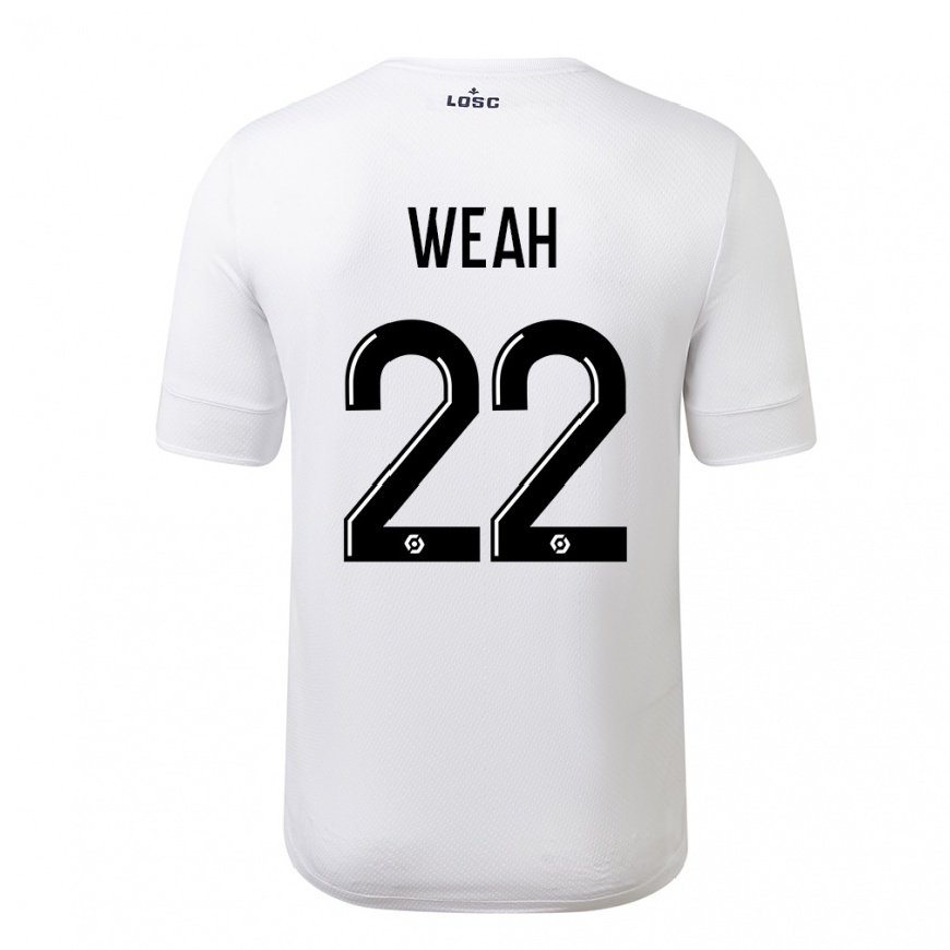 Kandiny Homme Maillot Timothy Weah #22 Blanc Cramoisi Tenues Extérieur 2022/23 T-Shirt