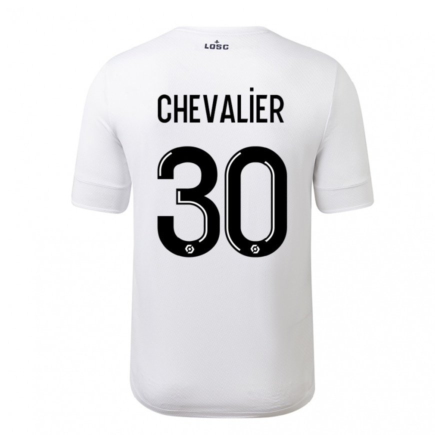 Kandiny Homme Maillot Lucas Chevalier #30 Blanc Cramoisi Tenues Extérieur 2022/23 T-Shirt