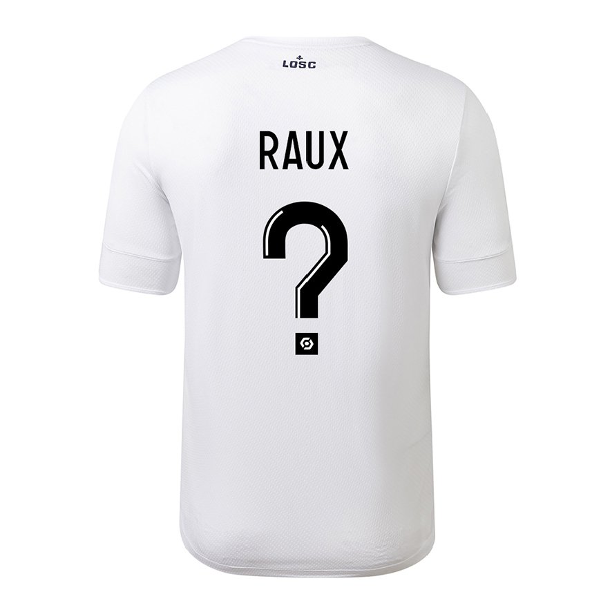 Kandiny Homme Maillot Jules Raux #0 Blanc Cramoisi Tenues Extérieur 2022/23 T-Shirt