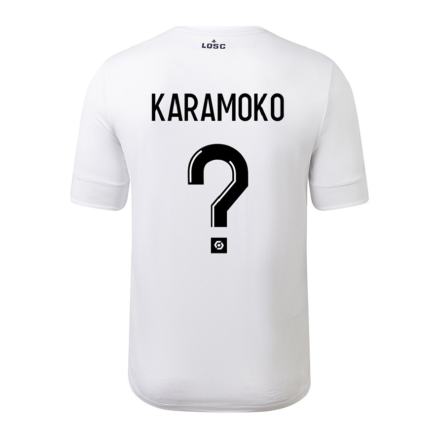 Kandiny Homme Maillot Ibrahim Karamoko #0 Blanc Cramoisi Tenues Extérieur 2022/23 T-Shirt