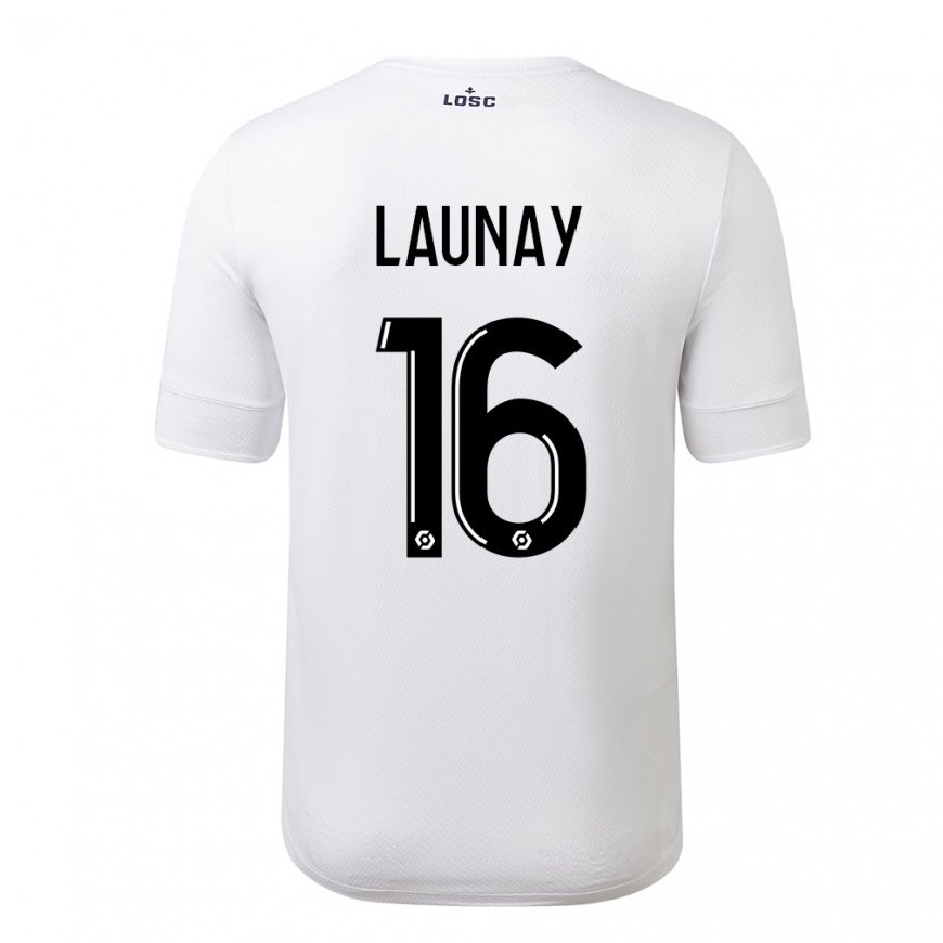 Kandiny Homme Maillot Elisa Launay #16 Blanc Cramoisi Tenues Extérieur 2022/23 T-Shirt