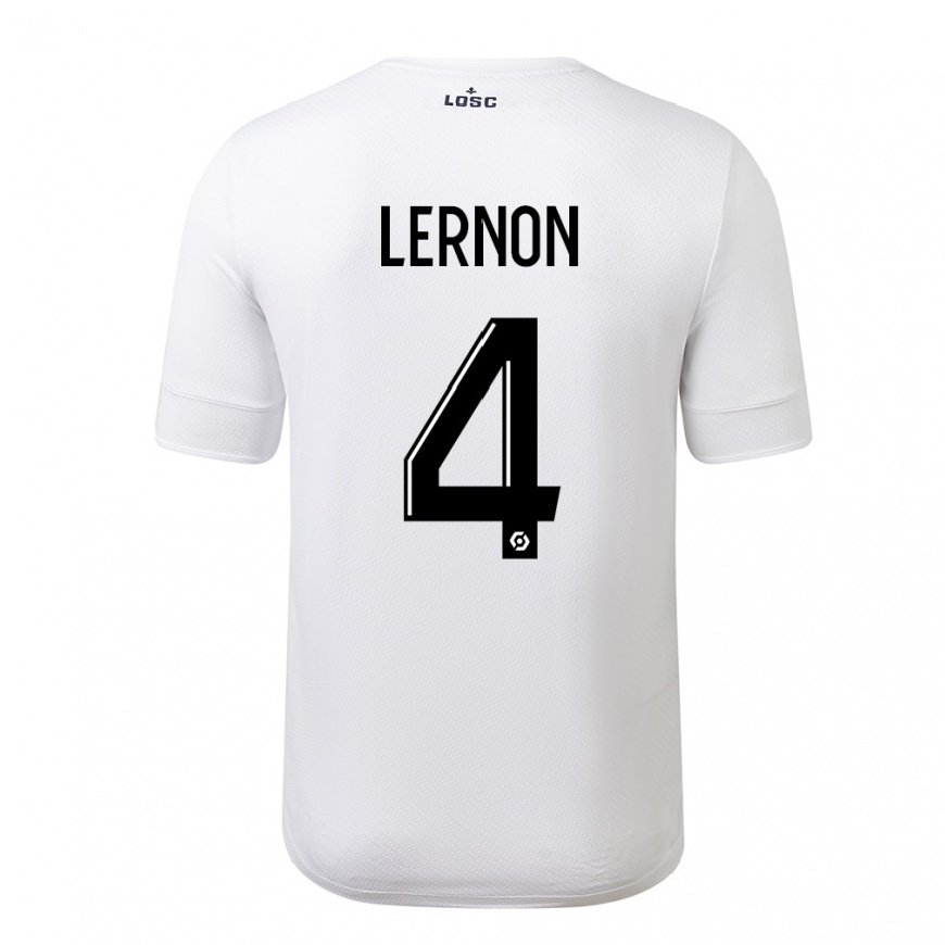 Kandiny Homme Maillot Jessica Lernon #4 Blanc Cramoisi Tenues Extérieur 2022/23 T-Shirt